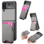 Custodia per telefono con retro magnetico in pelle e tessuto twill, For Galaxy Z Flip5, For Galaxy Z Flip4, For Galaxy Z Flip3 5G