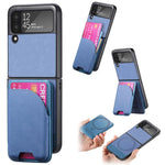Custodia per telefono con retro magnetico in pelle e tessuto twill, For Galaxy Z Flip5, For Galaxy Z Flip4, For Galaxy Z Flip3 5G