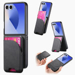 Custodia per telefono con retro magnetico in pelle e tessuto twill, For Galaxy Z Flip8 5G, For Galaxy Z Flip7 5G, For Galaxy Z Flip6