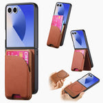 Custodia per telefono con retro magnetico in pelle e tessuto twill, For Galaxy Z Flip8 5G, For Galaxy Z Flip7 5G, For Galaxy Z Flip6
