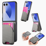 Custodia per telefono con retro magnetico in pelle e tessuto twill, For Galaxy Z Flip8 5G, For Galaxy Z Flip7 5G, For Galaxy Z Flip6