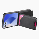 Custodia per telefono con retro magnetico in pelle e tessuto twill, For Galaxy Z Flip8 5G, For Galaxy Z Flip7 5G, For Galaxy Z Flip6