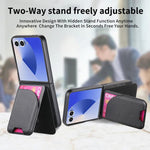 Custodia per telefono con retro magnetico in pelle e tessuto twill, For Galaxy Z Flip8 5G, For Galaxy Z Flip7 5G, For Galaxy Z Flip6