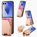 Custodia per telefono con retro magnetico in pelle e tessuto twill, For Galaxy Z Flip8 5G, For Galaxy Z Flip7 5G, For Galaxy Z Flip6