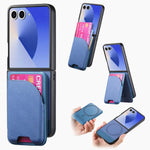 Custodia per telefono con retro magnetico in pelle e tessuto twill, For Galaxy Z Flip8 5G, For Galaxy Z Flip7 5G, For Galaxy Z Flip6