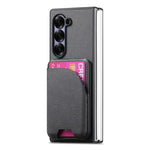 Custodia per telefono con retro magnetico in pelle e tessuto twill, For Galaxy Z Fold5, For Galaxy Z Fold4, For Galaxy Z Fold3 5G