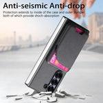 Custodia per telefono con retro magnetico in pelle e tessuto twill, For Galaxy Z Fold5, For Galaxy Z Fold4, For Galaxy Z Fold3 5G