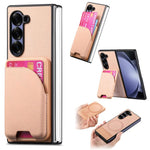 Custodia per telefono con retro magnetico in pelle e tessuto twill, For Galaxy Z Fold5, For Galaxy Z Fold4, For Galaxy Z Fold3 5G