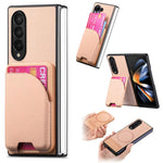 Custodia per telefono con retro magnetico in pelle e tessuto twill, For Galaxy Z Fold5, For Galaxy Z Fold4, For Galaxy Z Fold3 5G