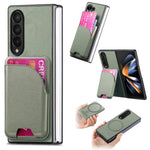 Custodia per telefono con retro magnetico in pelle e tessuto twill, For Galaxy Z Fold5, For Galaxy Z Fold4, For Galaxy Z Fold3 5G