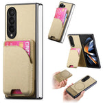 Custodia per telefono con retro magnetico in pelle e tessuto twill, For Galaxy Z Fold5, For Galaxy Z Fold4, For Galaxy Z Fold3 5G