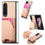 Custodia per telefono con retro magnetico in pelle e tessuto twill, For Galaxy Z Fold5, For Galaxy Z Fold4, For Galaxy Z Fold3 5G