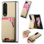 Custodia per telefono con retro magnetico in pelle e tessuto twill, For Galaxy Z Fold5, For Galaxy Z Fold4, For Galaxy Z Fold3 5G