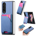 Custodia per telefono con retro magnetico in pelle e tessuto twill, For Galaxy Z Fold5, For Galaxy Z Fold4, For Galaxy Z Fold3 5G