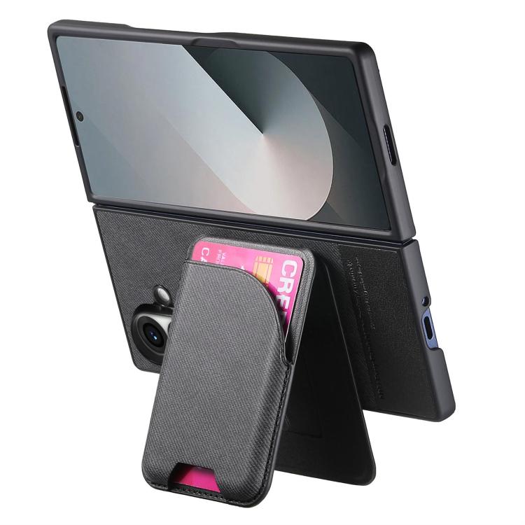 Custodia per telefono con retro magnetico in pelle e tessuto twill, For Galaxy Z Fold8 Ultra 5G, For Galaxy Z Fold7 5G, For Galaxy Z Fold6