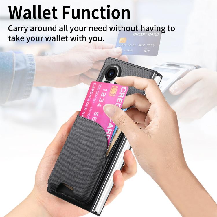 Custodia per telefono con retro magnetico in pelle e tessuto twill, For Galaxy Z Fold8 Ultra 5G, For Galaxy Z Fold7 5G, For Galaxy Z Fold6