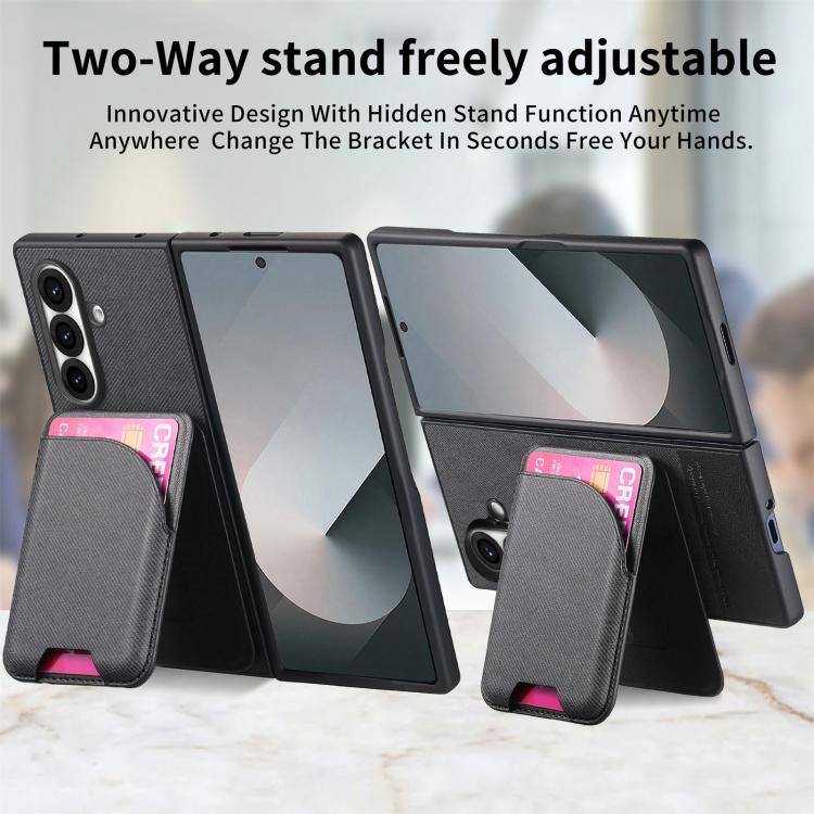 Custodia per telefono con retro magnetico in pelle e tessuto twill, For Galaxy Z Fold8 Ultra 5G, For Galaxy Z Fold7 5G, For Galaxy Z Fold6