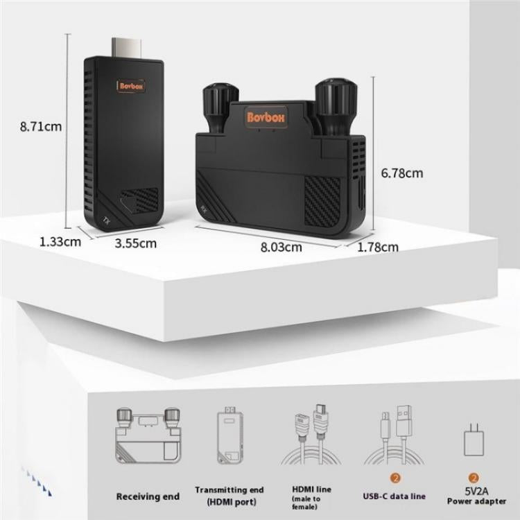BOVBOX 091-HD Conferenza Uso 100M Wireless WiFi HDMI Extender Video Trasmettitore Ricevitore, US Plug, UK Plug, EU Plug, AU Plug