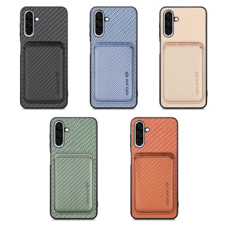 Custodia per telefono Magsafe in pelle e fibra di carbonio, For Samsung Galaxy A57 5G, For Samsung Galaxy A37 5G, For Samsung Galaxy S25 Edge 5G, For Samsung Galaxy A56 5G