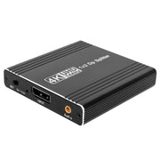 FD 1X2 4K 144HZ Audio Extractor Splitter DisplayPort 1.4 to Dual DisplayPort MST Hub, US Plug, EU Plug