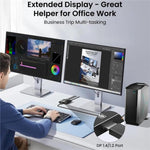 FD 1X2 4K 144HZ Audio Extractor Splitter DisplayPort 1.4 to Dual DisplayPort MST Hub, US Plug, EU Plug
