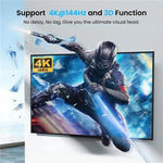 FD 1X2 4K 144HZ Audio Extractor Splitter DisplayPort 1.4 to Dual DisplayPort MST Hub, US Plug, EU Plug