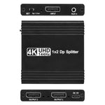 FD 1X2 4K 144HZ Audio Extractor Splitter DisplayPort 1.4 to Dual DisplayPort MST Hub, US Plug, EU Plug