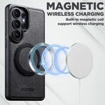 Custodia per telefono Suteni G3 con rotazione a 360°, supporto MagSafe e retro in pelle denim., For Samsung Galaxy S26 Ultra 5G, For Samsung Galaxy S25 Ultra 5G, For Samsung Galaxy S24 Ultra 5G, For Samsung Galaxy S23 Ultra 5G                          ...