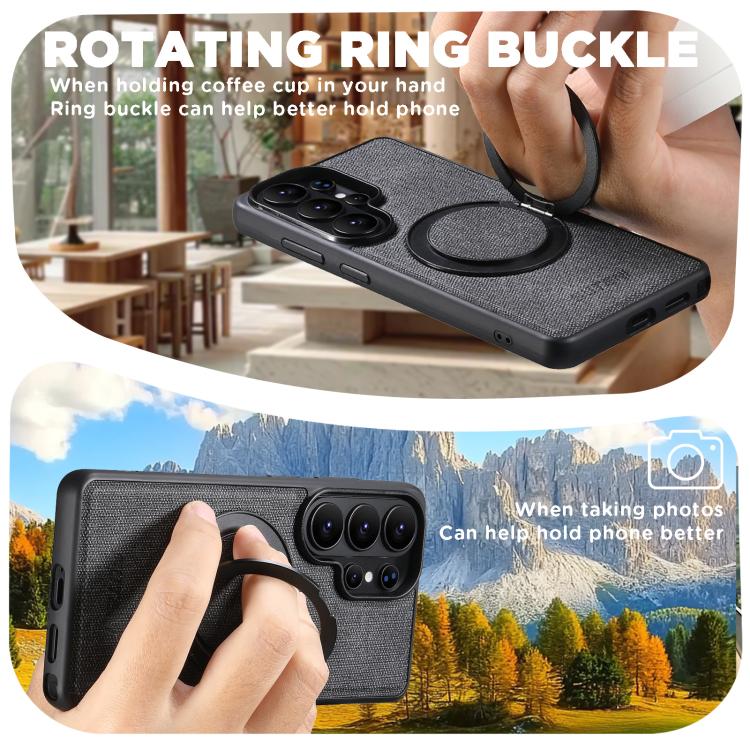 Custodia per telefono Suteni G3 con rotazione a 360°, supporto MagSafe e retro in pelle denim., For Samsung Galaxy S26 Ultra 5G, For Samsung Galaxy S25 Ultra 5G, For Samsung Galaxy S24 Ultra 5G, For Samsung Galaxy S23 Ultra 5G                          ...