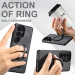 Custodia per telefono Suteni G3 con rotazione a 360°, supporto MagSafe e retro in pelle denim., For Samsung Galaxy S26 Ultra 5G, For Samsung Galaxy S25 Ultra 5G, For Samsung Galaxy S24 Ultra 5G, For Samsung Galaxy S23 Ultra 5G                          ...