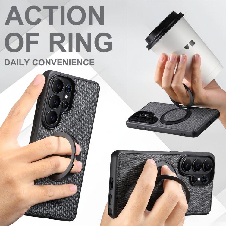 Custodia per telefono Suteni G3 con rotazione a 360°, supporto MagSafe e retro in pelle denim., For Samsung Galaxy S26 Ultra 5G, For Samsung Galaxy S25 Ultra 5G, For Samsung Galaxy S24 Ultra 5G, For Samsung Galaxy S23 Ultra 5G                          ...