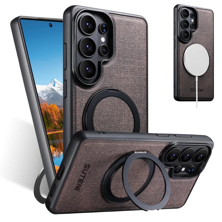 Custodia per telefono Suteni G3 con rotazione a 360°, supporto MagSafe e retro in pelle denim., For Samsung Galaxy S26 Ultra 5G, For Samsung Galaxy S25 Ultra 5G, For Samsung Galaxy S24 Ultra 5G, For Samsung Galaxy S23 Ultra 5G                          ...