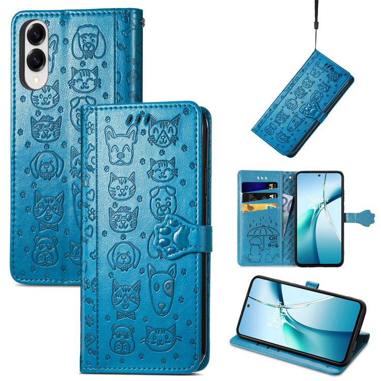 Custodia per telefono in pelle con stampa a rilievo di cane e gatto, For Samsung Galaxy A57 5G, For Samsung Galaxy A37 5G, For Samsung Galaxy S25 Edge 5G