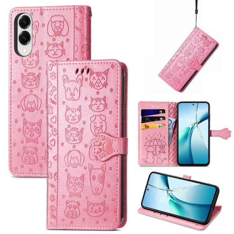 Custodia per telefono in pelle con stampa a rilievo di cane e gatto, For Samsung Galaxy A57 5G, For Samsung Galaxy A37 5G, For Samsung Galaxy S25 Edge 5G
