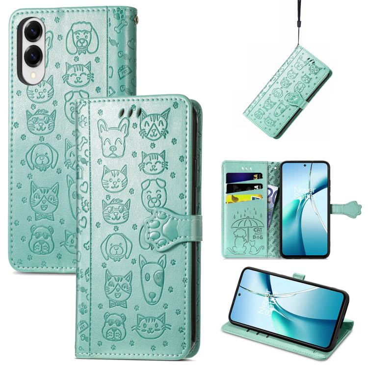 Custodia per telefono in pelle con stampa a rilievo di cane e gatto, For Samsung Galaxy A57 5G, For Samsung Galaxy A37 5G, For Samsung Galaxy S25 Edge 5G