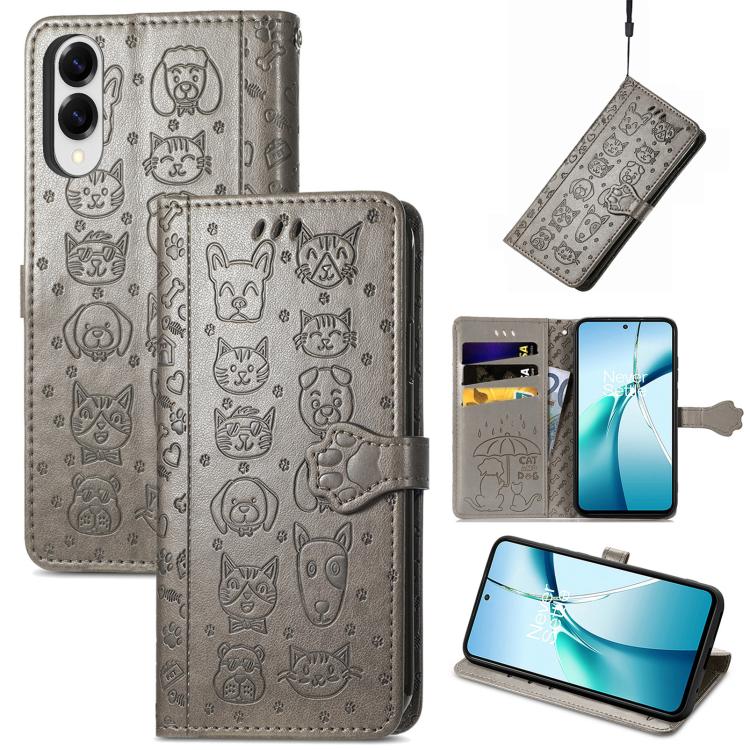 Custodia per telefono in pelle con stampa a rilievo di cane e gatto, For Samsung Galaxy A57 5G, For Samsung Galaxy A37 5G, For Samsung Galaxy S25 Edge 5G