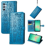 Custodia per telefono in pelle con stampa a rilievo di cane e gatto, For Samsung Galaxy A56 5G, For Samsung Galaxy A26 5G, For Samsung Galaxy A36 5G