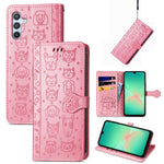 Custodia per telefono in pelle con stampa a rilievo di cane e gatto, For Samsung Galaxy A56 5G, For Samsung Galaxy A26 5G, For Samsung Galaxy A36 5G