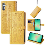 Custodia per telefono in pelle con stampa a rilievo di cane e gatto, For Samsung Galaxy A56 5G, For Samsung Galaxy A26 5G, For Samsung Galaxy A36 5G
