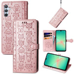 Custodia per telefono in pelle con stampa a rilievo di cane e gatto, For Samsung Galaxy A56 5G, For Samsung Galaxy A26 5G, For Samsung Galaxy A36 5G