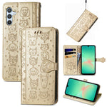 Custodia per telefono in pelle con stampa a rilievo di cane e gatto, For Samsung Galaxy A56 5G, For Samsung Galaxy A26 5G, For Samsung Galaxy A36 5G