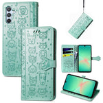 Custodia per telefono in pelle con stampa a rilievo di cane e gatto, For Samsung Galaxy A56 5G, For Samsung Galaxy A26 5G, For Samsung Galaxy A36 5G