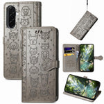 Custodia per telefono in pelle con stampa a rilievo di cane e gatto, For Samsung Galaxy A56 5G, For Samsung Galaxy A26 5G, For Samsung Galaxy A36 5G