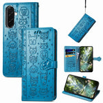 Custodia per telefono in pelle con stampa a rilievo di cane e gatto, For Samsung Galaxy A56 5G, For Samsung Galaxy A26 5G, For Samsung Galaxy A36 5G
