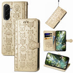 Custodia per telefono in pelle con stampa a rilievo di cane e gatto, For Samsung Galaxy A57 5G, For Samsung Galaxy A37 5G, For Samsung Galaxy S25 Edge 5G
