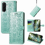 Custodia per telefono in pelle con stampa a rilievo di cane e gatto, For Samsung Galaxy A57 5G, For Samsung Galaxy A37 5G, For Samsung Galaxy S25 Edge 5G