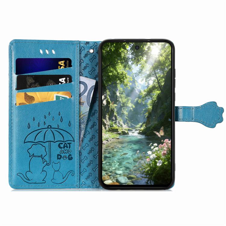 Custodia per telefono in pelle con stampa a rilievo di cane e gatto, For Samsung Galaxy A57 5G, For Samsung Galaxy A37 5G, For Samsung Galaxy S25 Edge 5G