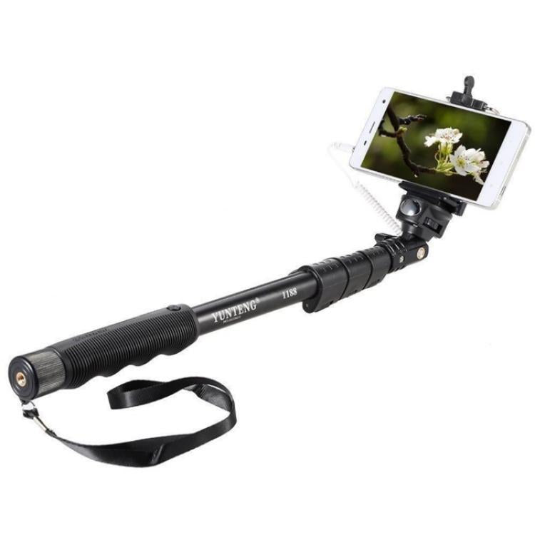 YUNTENG 1188 Selfie Stick con filo 3.5mm retrattile