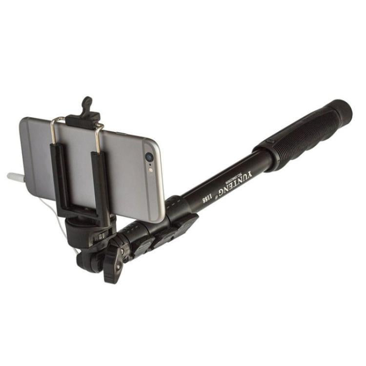 YUNTENG 1188 Selfie Stick con filo 3.5mm retrattile