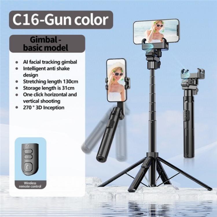 Selfie Stick Bluetooth C16 con Tracciamento AI e Rotazione 360°